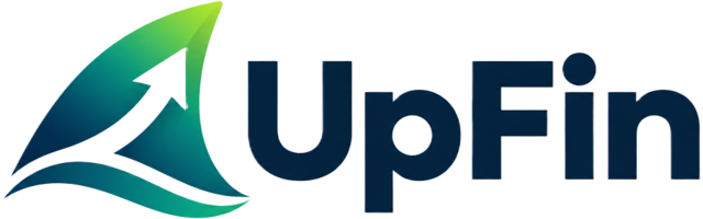 UpFin logo — a rising fin and growth arrow
